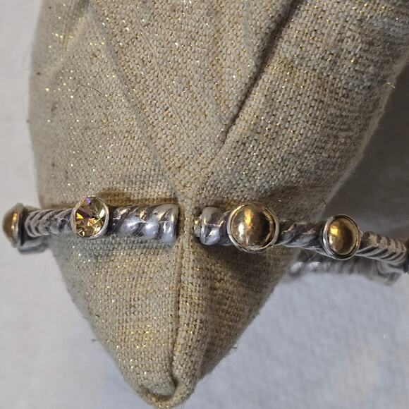 Brighton Monte Carlo Mixed Metals Golden Crystal Hinged Bracelet - Picture 9 of 9